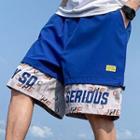 Lettering Panel Straight Leg Sweatshorts
