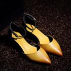 Genuine-leather Pointy Toe Pumps