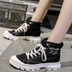 Letter Canvas Platform High Top Sneakers