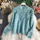 Crochet-lace Stand-collar Blouse