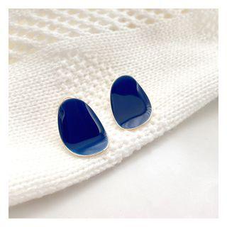 Glaze Alloy Earring 1 Pair - Clip On Earrings - Blue - One Size
