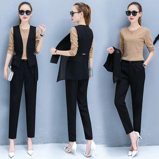 Set: Long-sleeve T-shirt + Vest + Pants