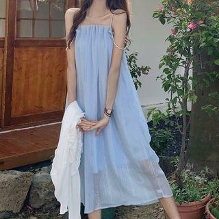 Spaghetti Strap Sheer Dress / Light Jacket