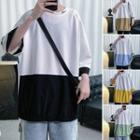 3/4-sleeve Color Panel T-shirt