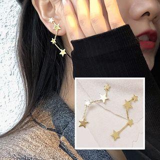 Metal Star Dangle Earring Stars - Gold - One Size