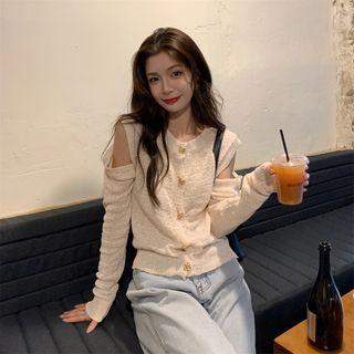 Detachable Sleeve Cropped Cardigan