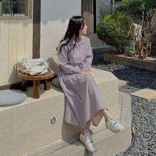 Raglan Drawcord-waist Long Anorak Dress