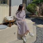 Raglan Drawcord-waist Long Anorak Dress