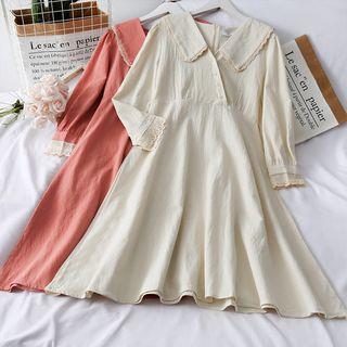 Lace-trim Polo Dress