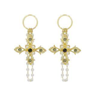 Goth Cross Earrings (black) One Size