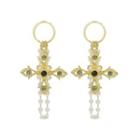 Goth Cross Earrings (black) One Size