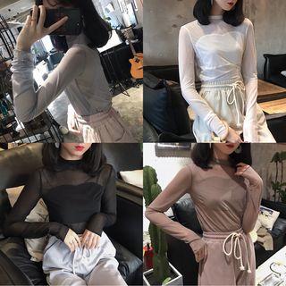 Long-sleeve See-through T-shirt