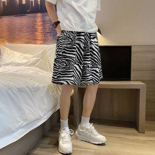 Zebra Print Wide Leg Sweatpants