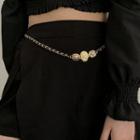 Faux Leather Chain Belt Gold - One Size