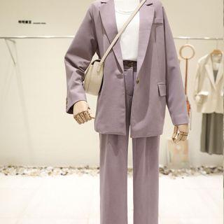 Plain Single Breasted Blazer / Plain Pants
