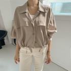 Notch-collar Drawstring-hem Jacket