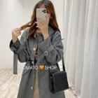 Single-breasted Trench Coat Ash Blue - One Size