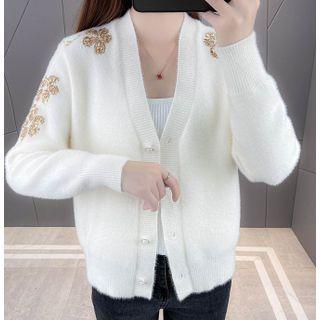 Sequin Flower Cardigan