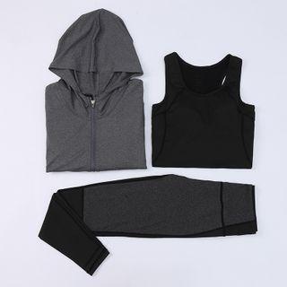 Set: Zip Jacket + Sports Tank Top + Yoga Pants