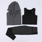 Set: Zip Jacket + Sports Tank Top + Yoga Pants