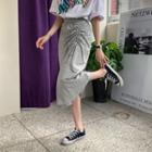 Drawstring-detail H-line Long Skirt