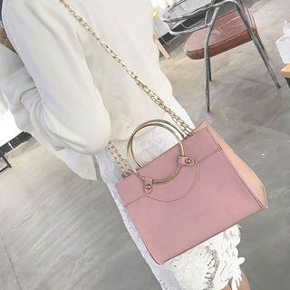 Hoop Handle Chain Strap Crossbody Bag