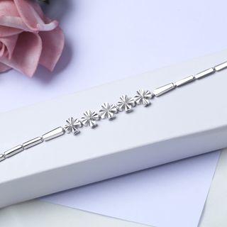 925 Sterling Silver Clover Bracelet 925 Silver - White - One Size