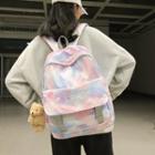 Tie-dye Print Nylon Zip Backpack