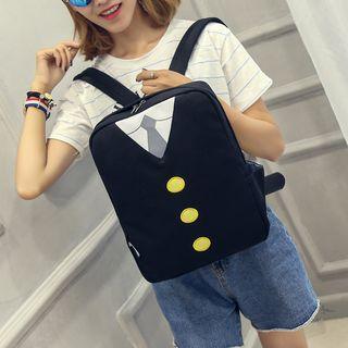 Embroidery Contrast Canvas Backpack