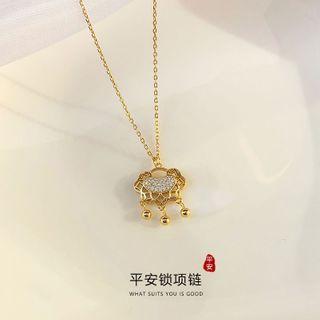 Lock Pendant Sterling Silver Necklace