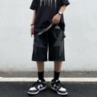 Lightning Print Wide Leg Sweatshorts