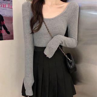 Plain Knitted Cropped Top