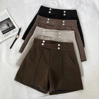 High-waist Acrylic Wide-leg Shorts