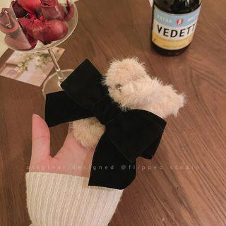 Bow Chenille Hair Clamp Bow Hair Clamp - Black - One Size