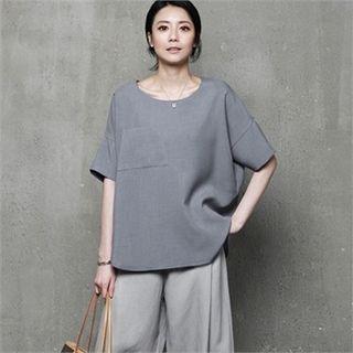 Drop-shoulder Short-sleeve Top