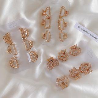 Set Of 6: Cutout Metal Hair Claw