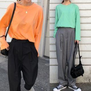 Long Sleeve Plain Tee / Harem Pants