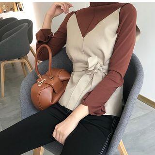 Tie-waist Vest Almond - One Size