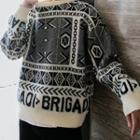 Color-block Retro Jacquard Sweater