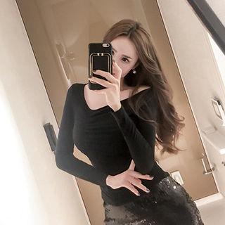 Scoop-neck Shirred Top