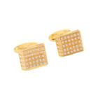 Fashion High-grade Plated Gold Geometric Square Cufflinks With Austrian Element Crystal Golden - One Size