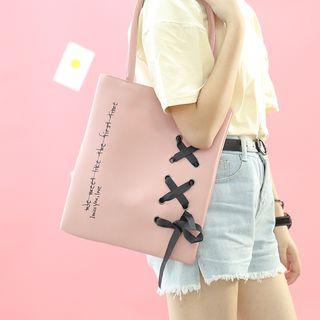 Faux-leather Lace-up Tote