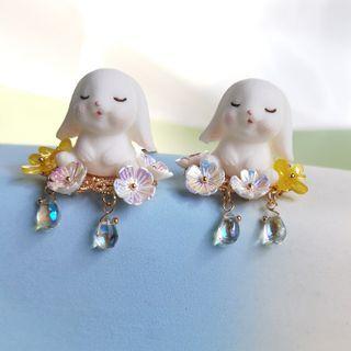 Set Of 2: Rabbit Hair Stick N32 - White - One Size
