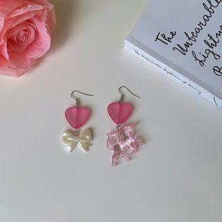 Unicorn Bow Asymmetrical Resin Alloy Dangle Earring