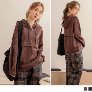 Star Zipper Melange Hoodie
