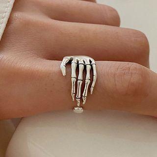 Skeleton Hand Alloy Open Ring Palm - Silver - One Size