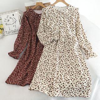 Floral Printed Long-sleeve Dress
