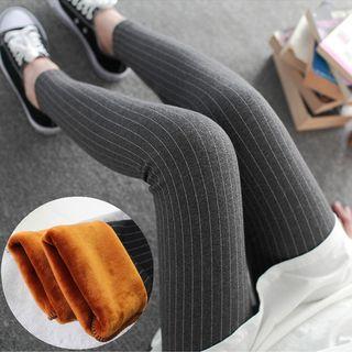 Pinstriped Fleece Lined Leggings