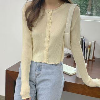 Frilled-detail Cropped Cardigan