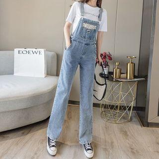 Lace Panel Straight-cut Jumper Jeans